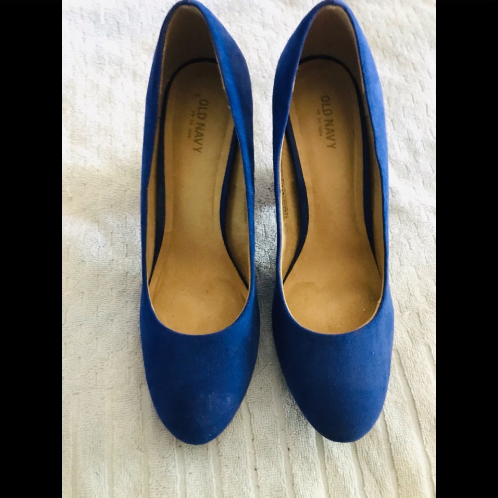 Old navy royal blue faux suede size 10